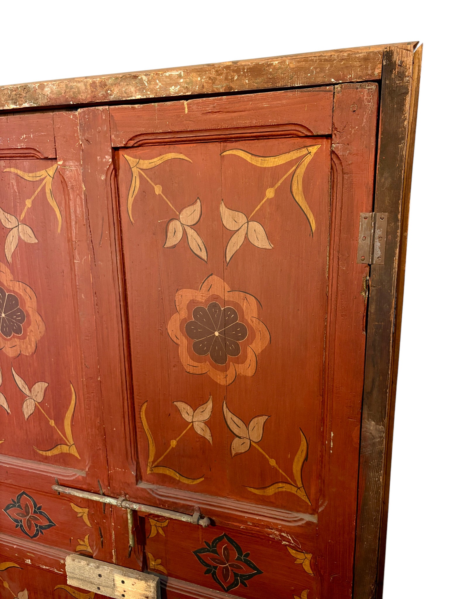 Antique Hand-Painted Moroccan Double Doors with Calligraphic Panels