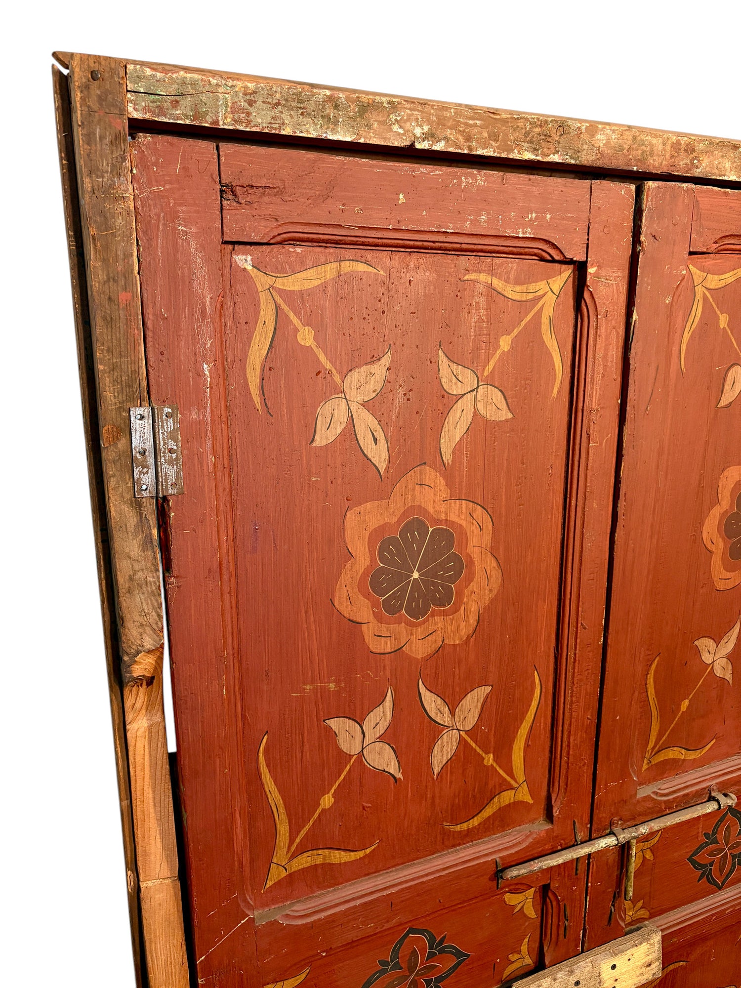 Antique Hand-Painted Moroccan Double Doors with Calligraphic Panels
