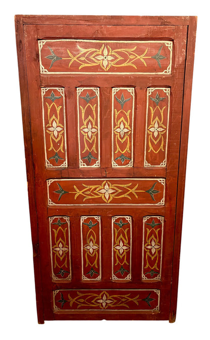 Antique Hand-Painted Andalusi Door with Horseshoe Arch