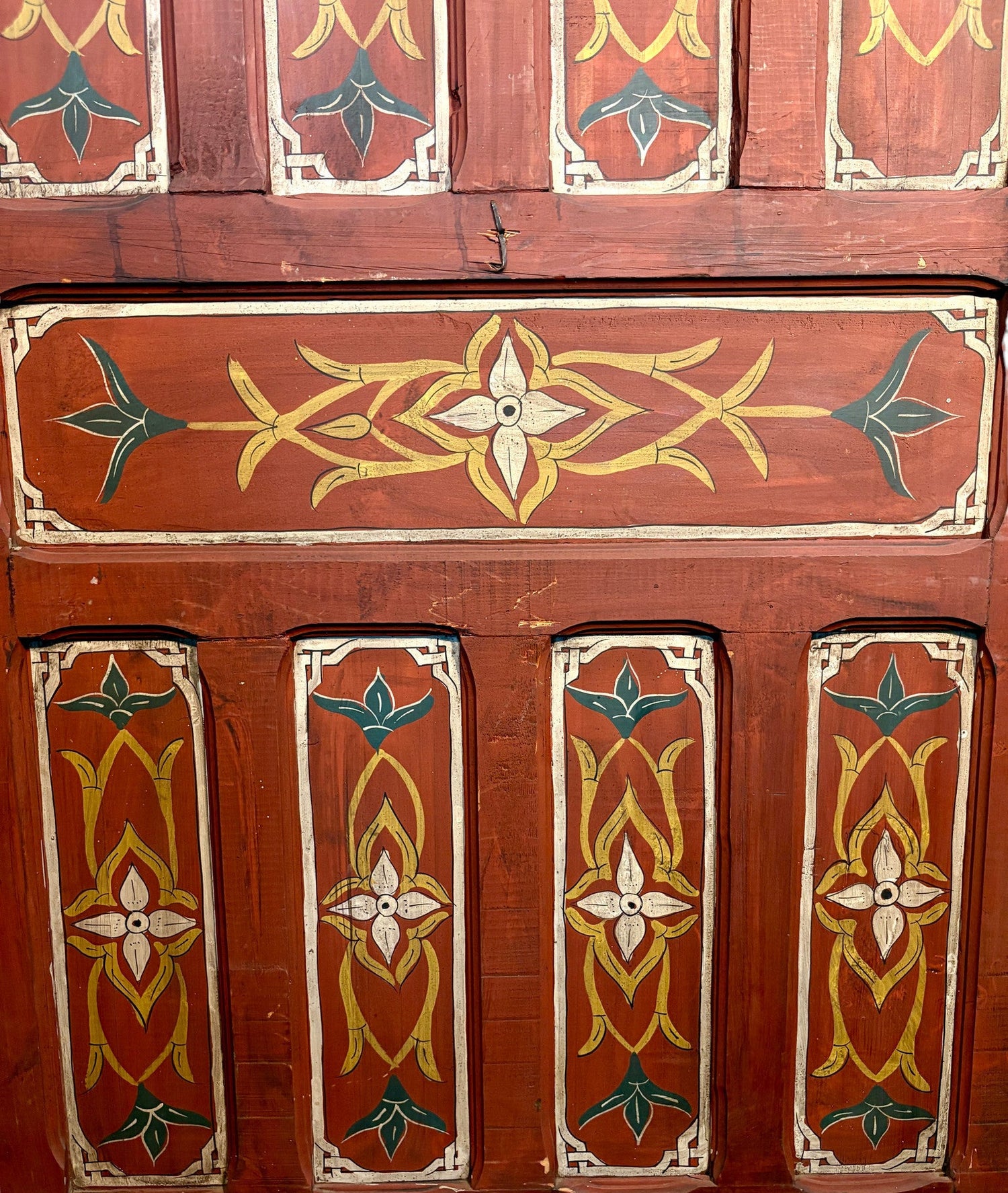 Antique Hand-Painted Andalusi Door with Horseshoe Arch