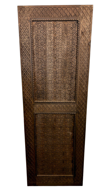 Antique Hand-Carved Moroccan Door with Andalusi Star GeometryAntique Hand-Carved Moroccan Door with Andalusi Star Geometry