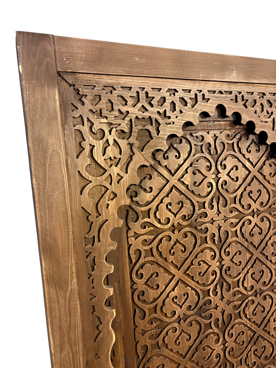 Antique Hand-Carved Moroccan Door with Scalloped Muqarnas Arch