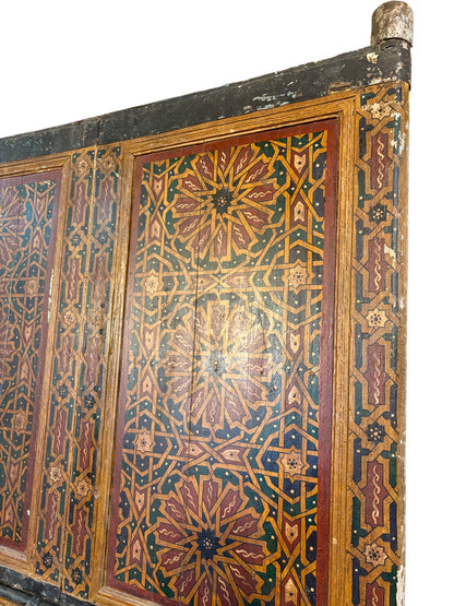 Antique Moroccan Riad Door with Bab al-Khoukha Pedestrian Door