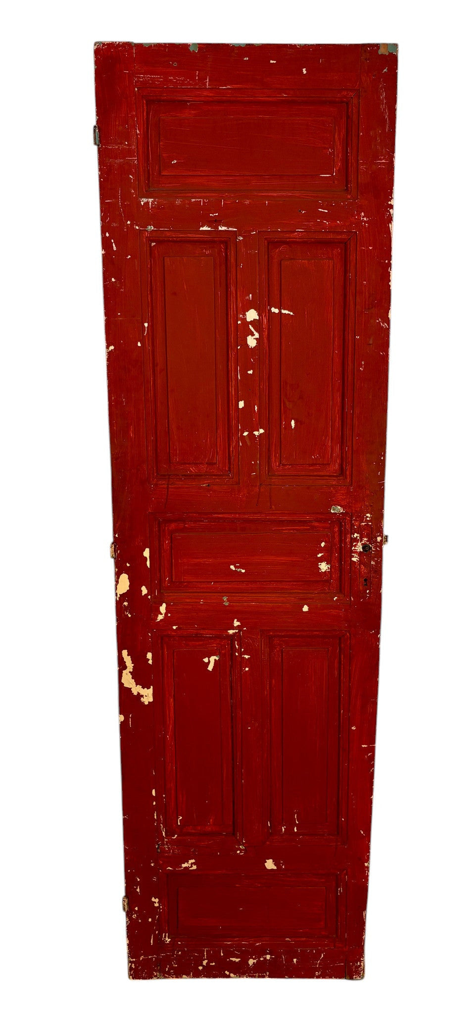 Antique Hand-Painted Moroccan Door with Floral Panels
