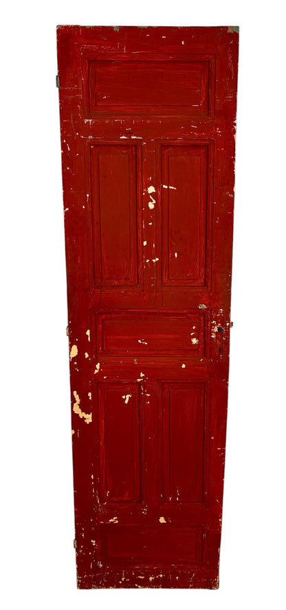 Antique Hand-Painted Moroccan Door with Floral Panels