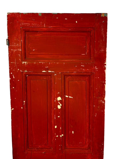 Antique Hand-Painted Moroccan Door with Floral Panels