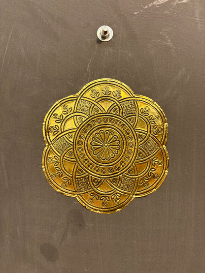 Moroccan Brass and Silver Metal-Clad Double Doors