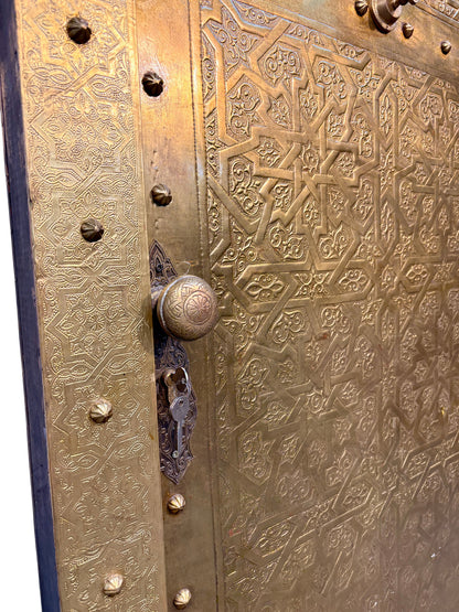 Solid Brass Door with Hand-Hammered Geometric Tooling