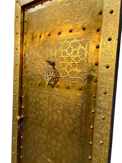 Solid Brass Door with Hand-Hammered Geometric Tooling
