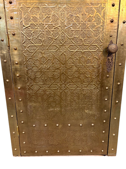 Solid Brass Door with Hand-Hammered Geometric Tooling