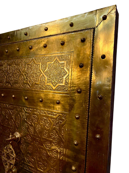 Solid Brass Door with Hand-Hammered Geometric Tooling