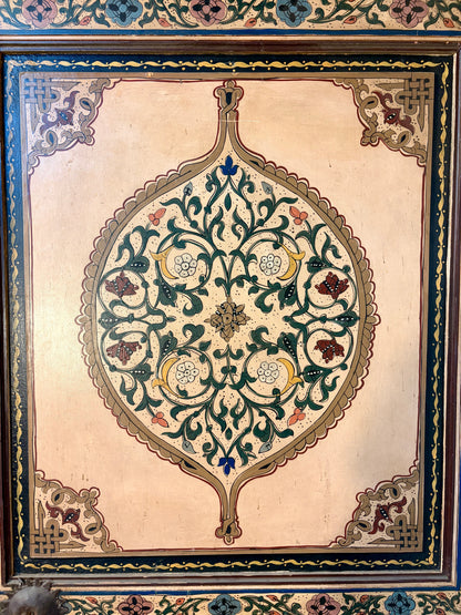 Antique Hand-Painted Moroccan Zouak Double Doors with Pendant Medallions