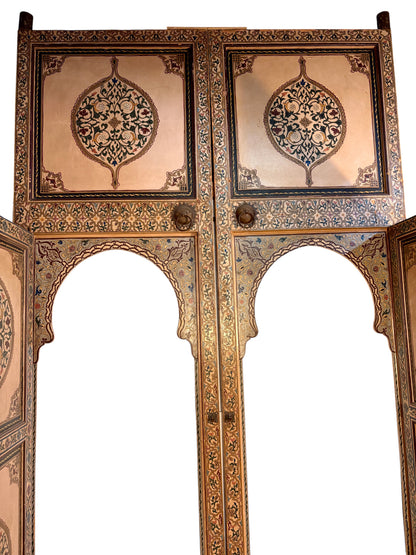 Antique Hand-Painted Moroccan Zouak Double Doors with Pendant Medallions