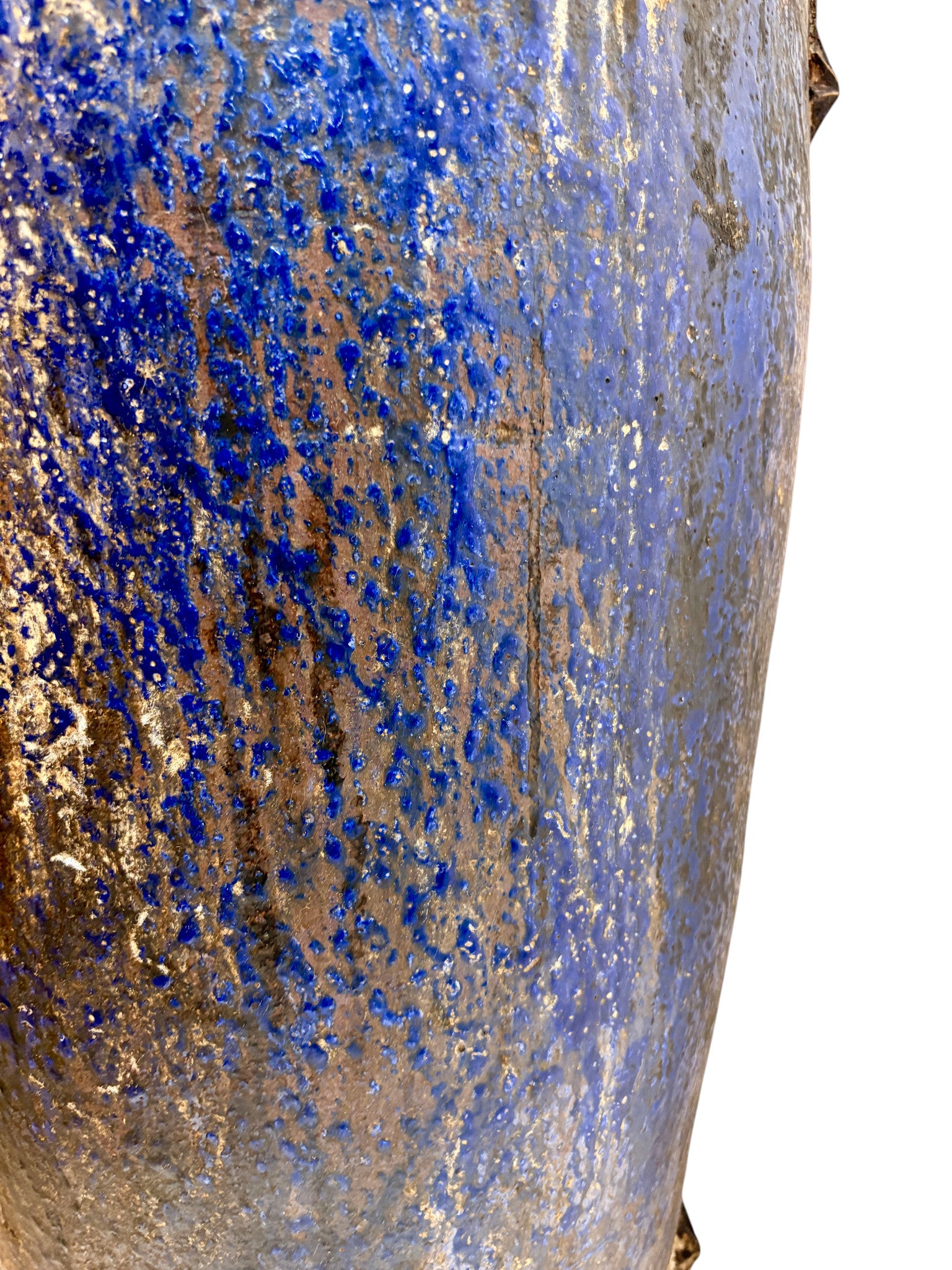 Cobalt Blue Glazed Urn with Brass and Silver Metalwork