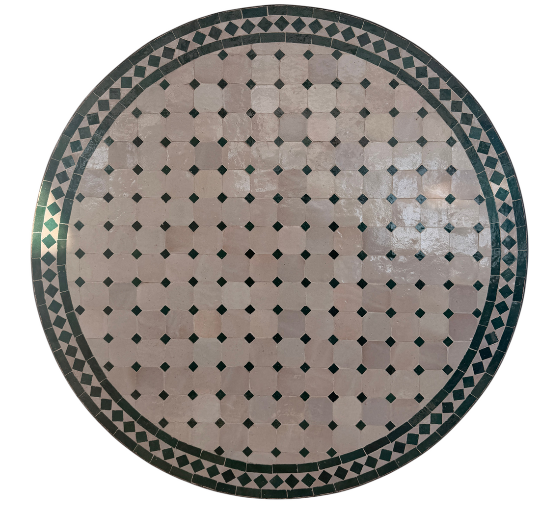 36" Multi Beige Zellige Mosaic Table Top