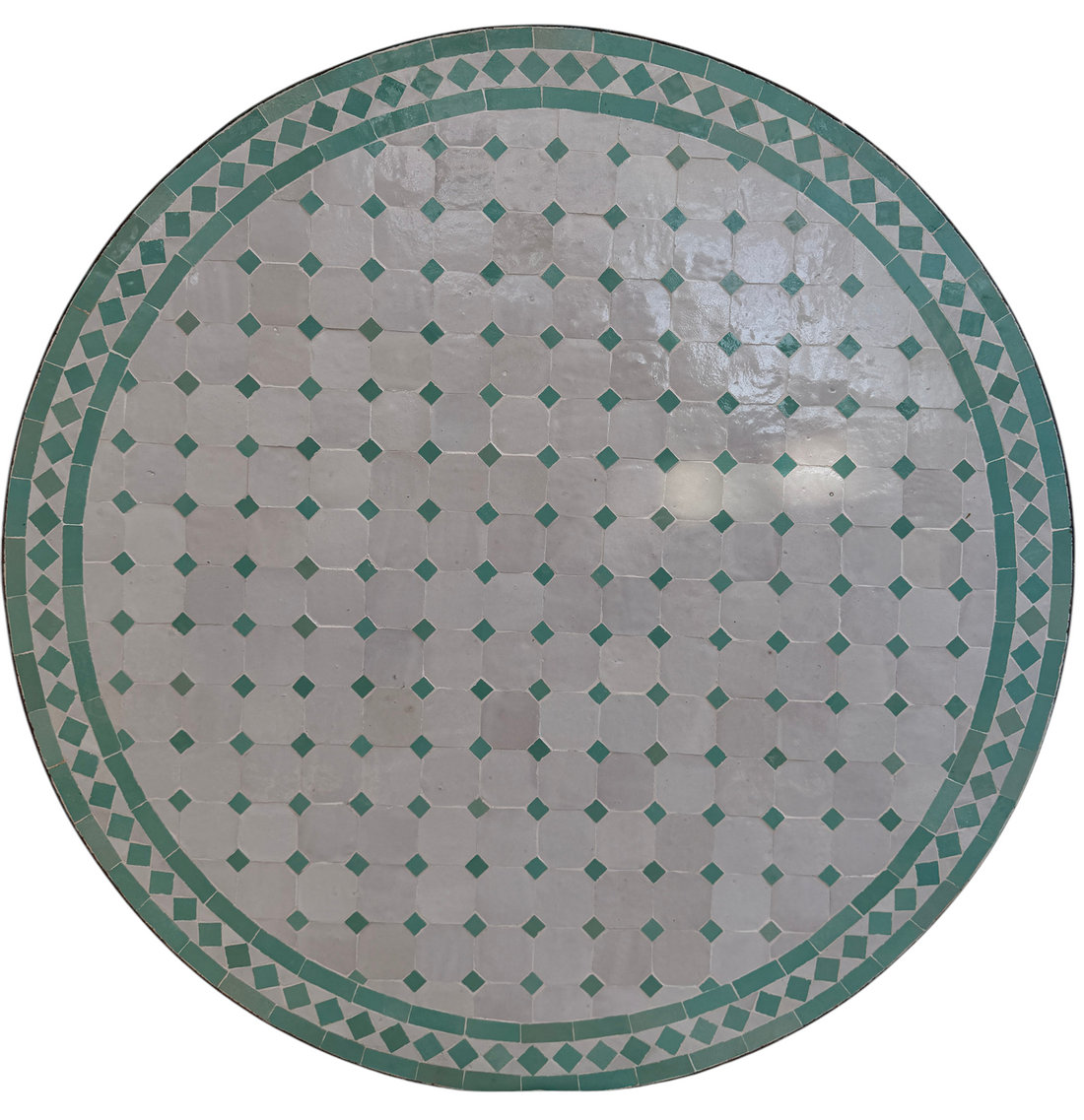 36" Multi Ecru Zellige Mosaic Table Top