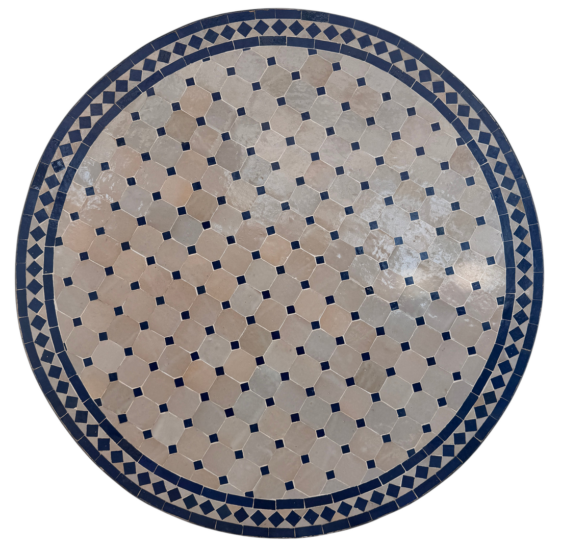 36" Multi Beige Zellige Mosaic Table Top