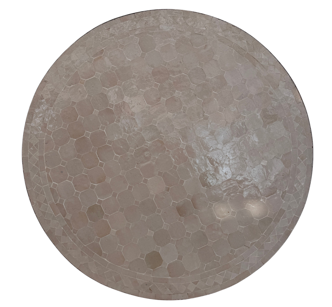36" Beige Zellige Mosaic Table Top