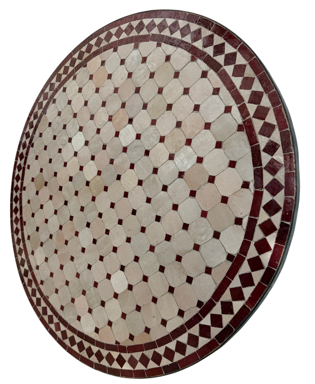 36" Multi Beige Zellige Mosaic Table Top
