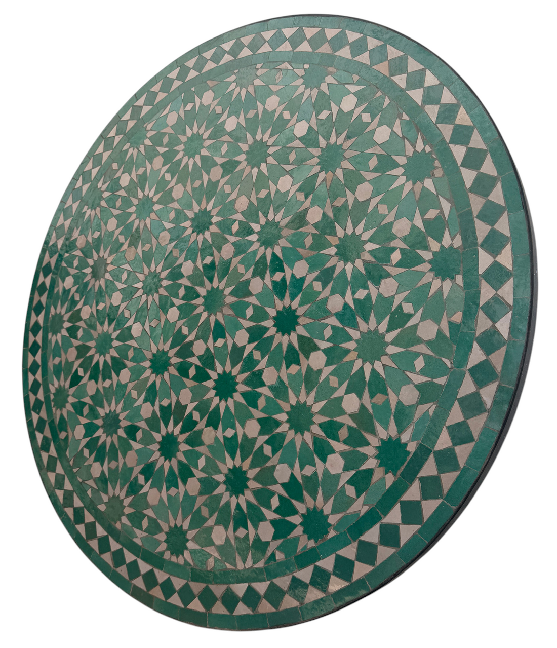 36" Aqua Zellige Mosaic Table Top