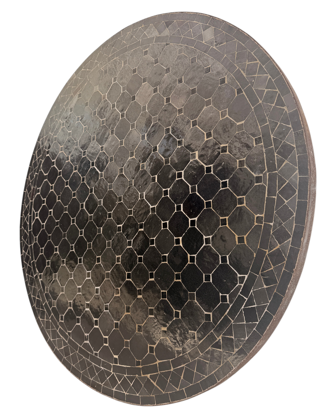 36" Noir Zellige Mosaic Table Top