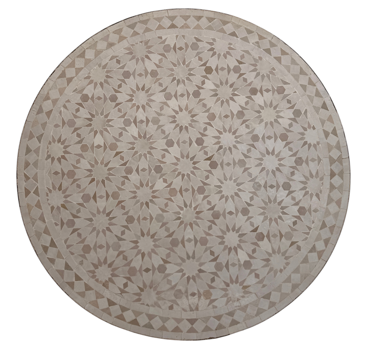 36" Beige Zellige Mosaic Table Top
