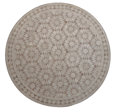 36" Beige Zellige Mosaic Table Top