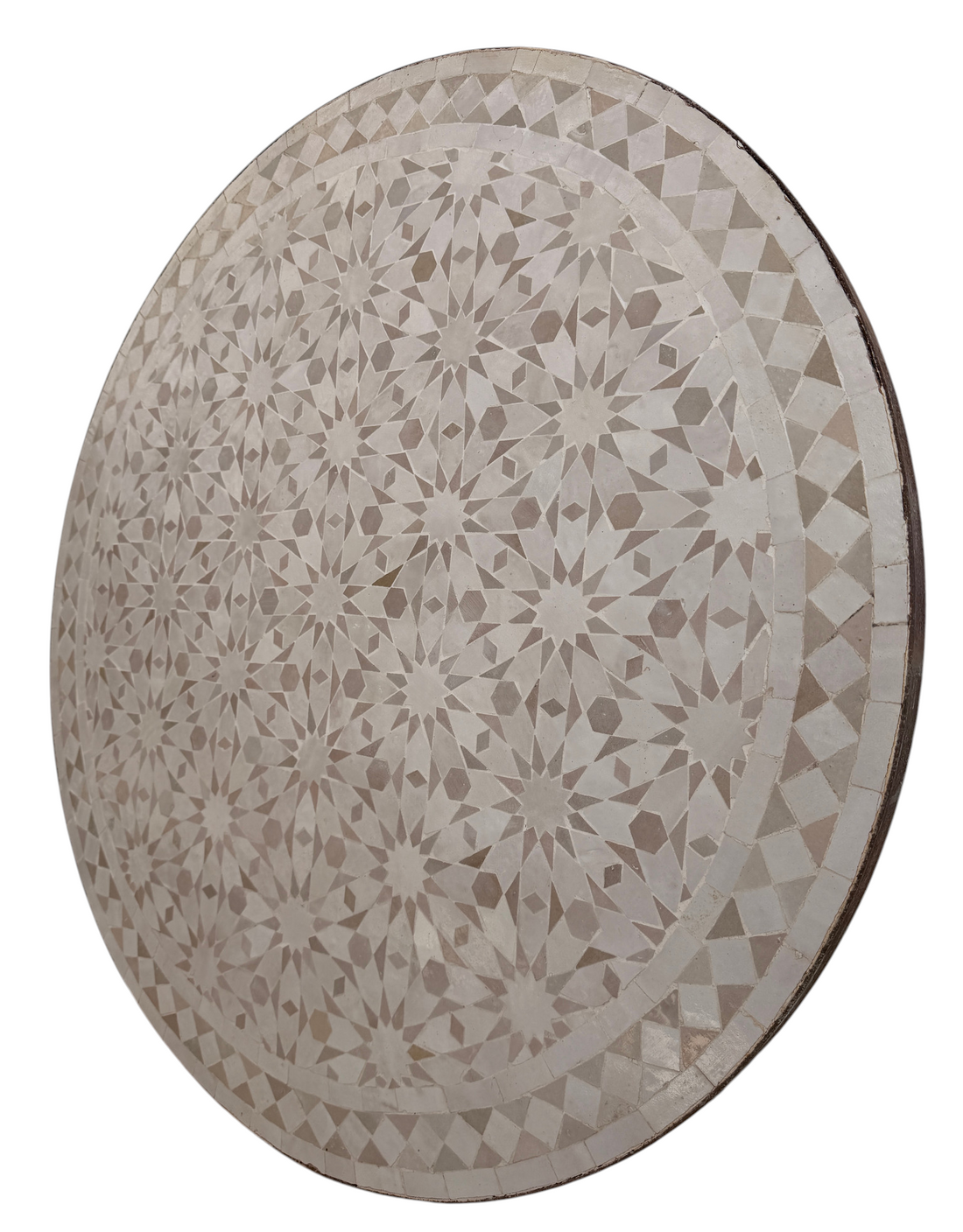 36" Beige Zellige Mosaic Table Top