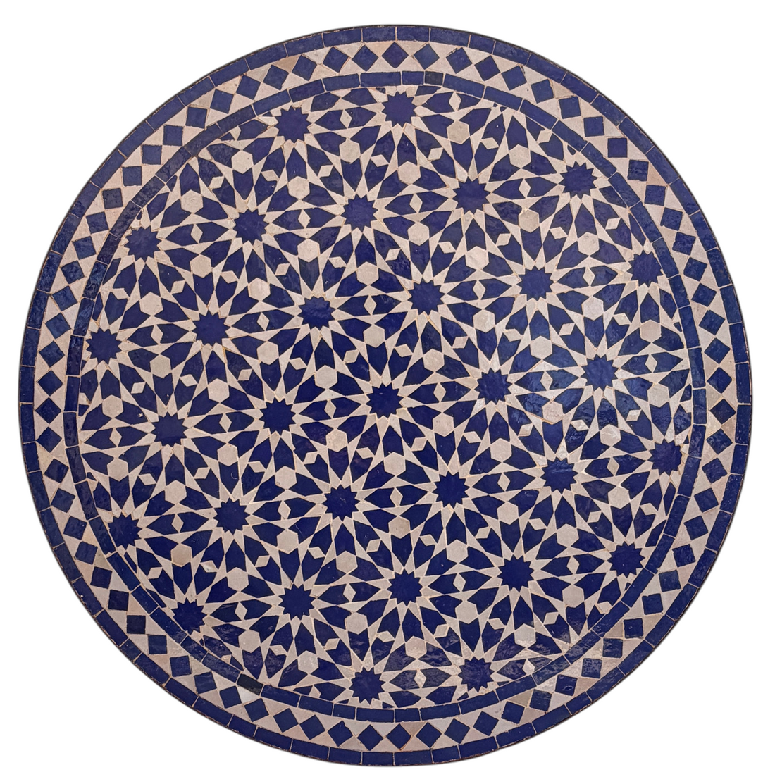 36" Multi Navy Zellige Mosaic Table Top