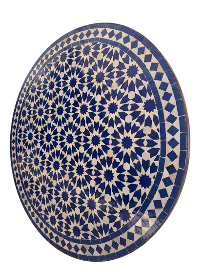 36" Multi Navy Zellige Mosaic Table Top