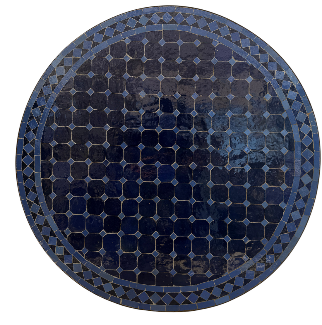 36" Navy Zellige Mosaic Table Top