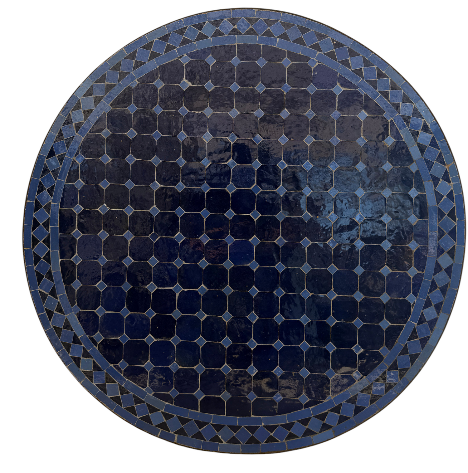 36" Navy Zellige Mosaic Table Top