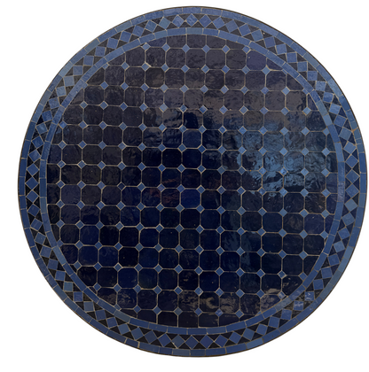 36" Navy Zellige Mosaic Table Top