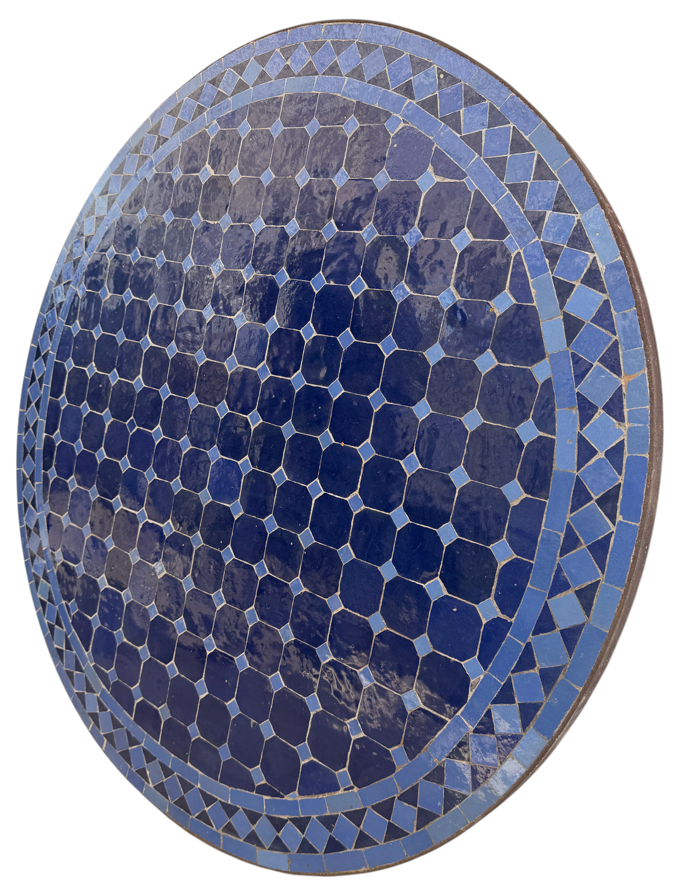 36" Navy Zellige Mosaic Table Top