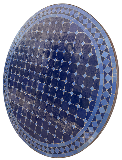 36" Navy Zellige Mosaic Table Top