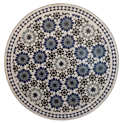 36" Navy Zellige Mosaic Table Top