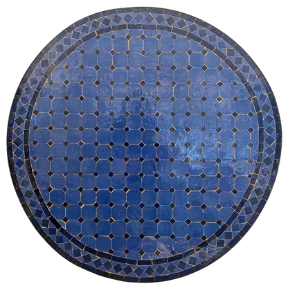 36" Multi Blue Zellige Mosaic Table Top