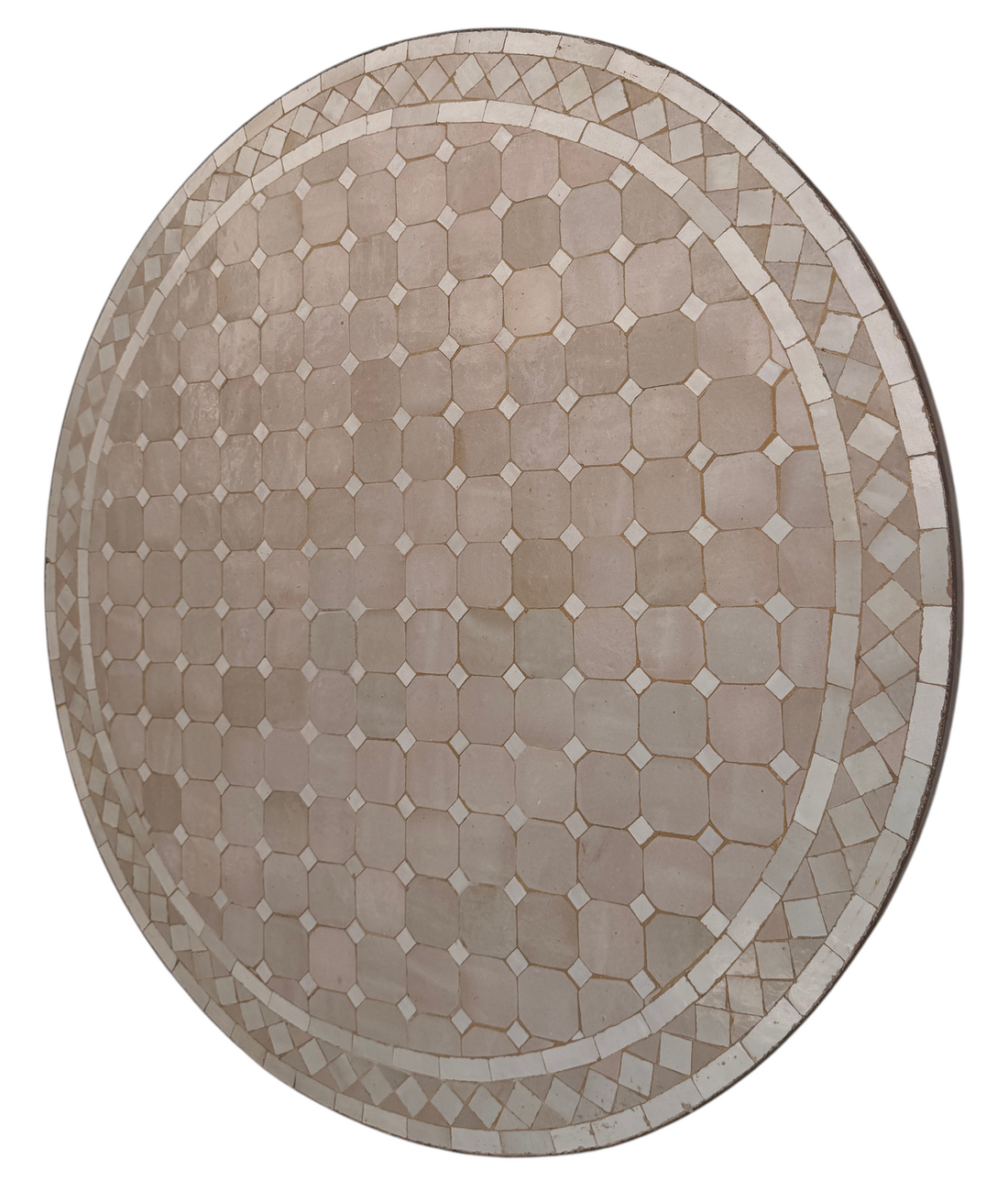 36" Beige Zellige Mosaic Table Top