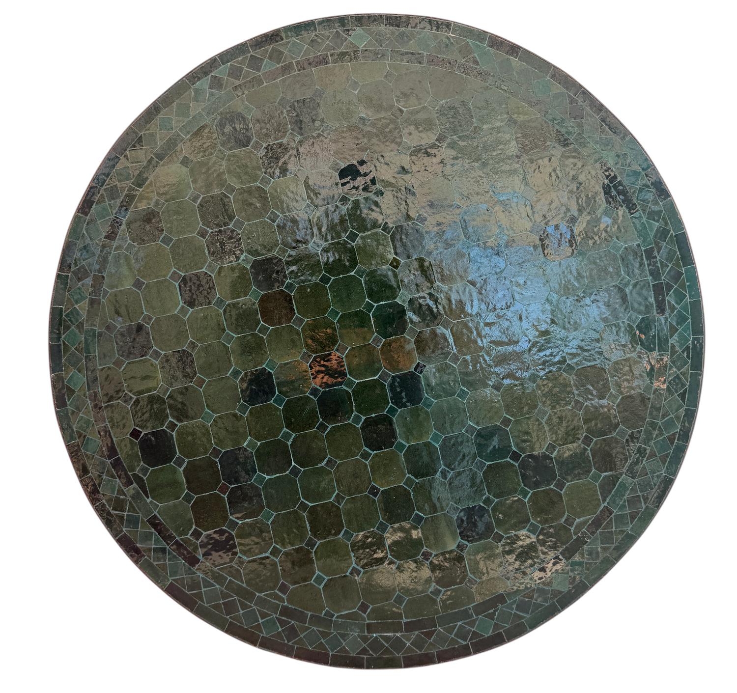 36" Evergreen Zellige Mosaic Table Top