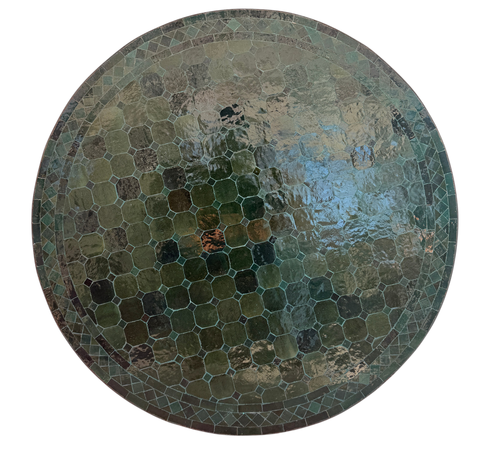 36" Evergreen Zellige Mosaic Table Top