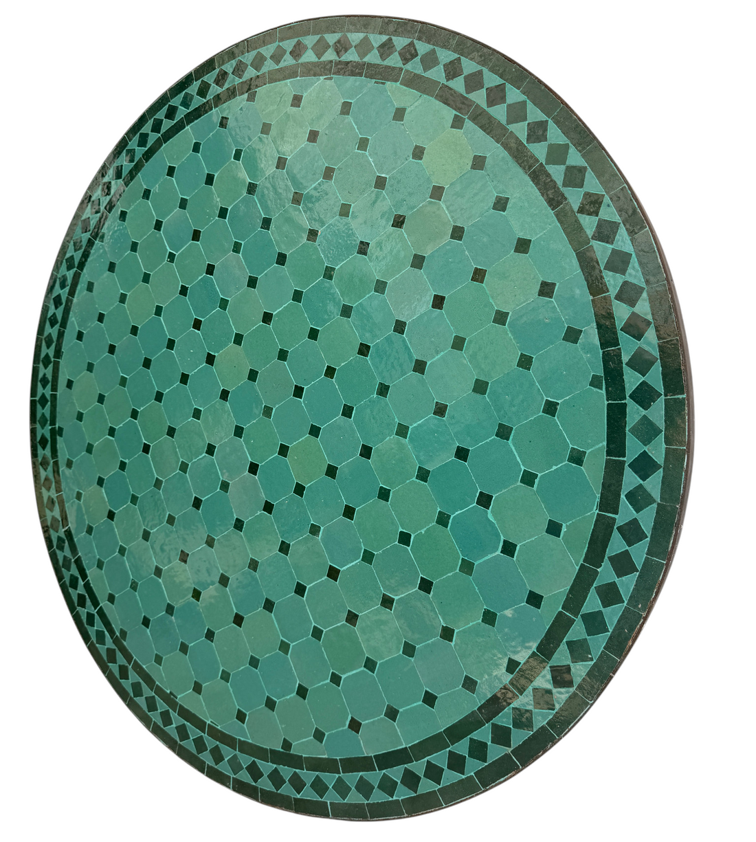 36" Multi Aqua Zellige Mosaic Table Top