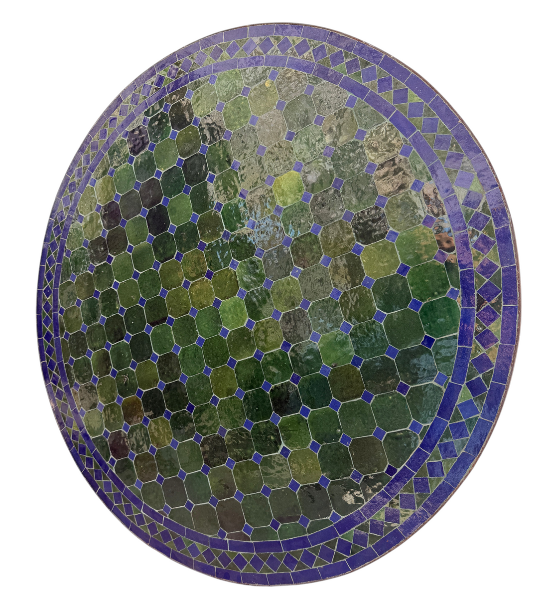 36" Multi Evergreen Zellige Mosaic Table Top