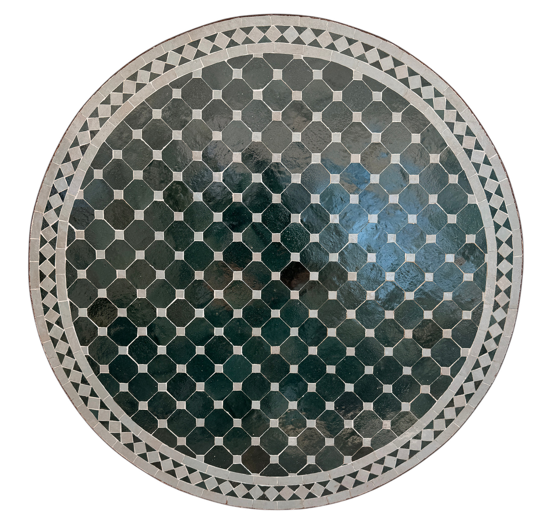 36" Multi Evergreen Zellige Mosaic Table Top