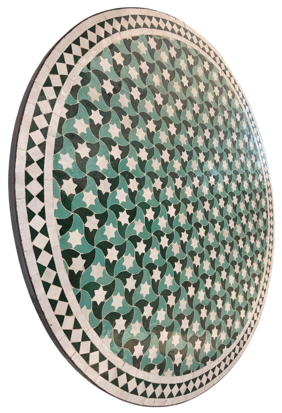 48" Multi Evergreen Zellige Mosaic Table Top