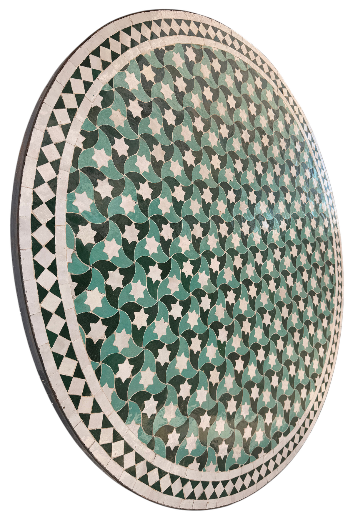 48" Multi Evergreen Zellige Mosaic Table Top