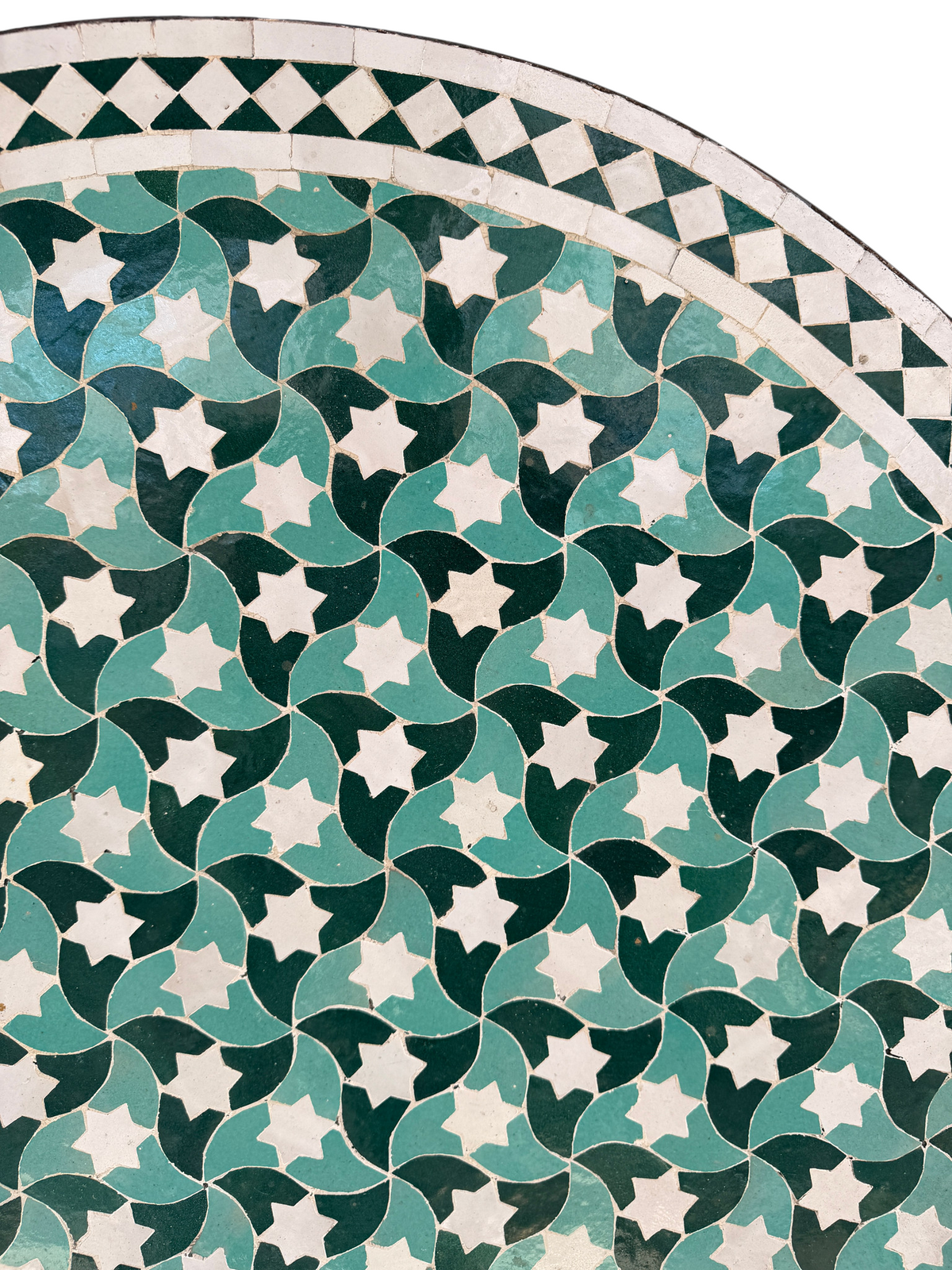 48" Multi Evergreen Zellige Mosaic Table Top