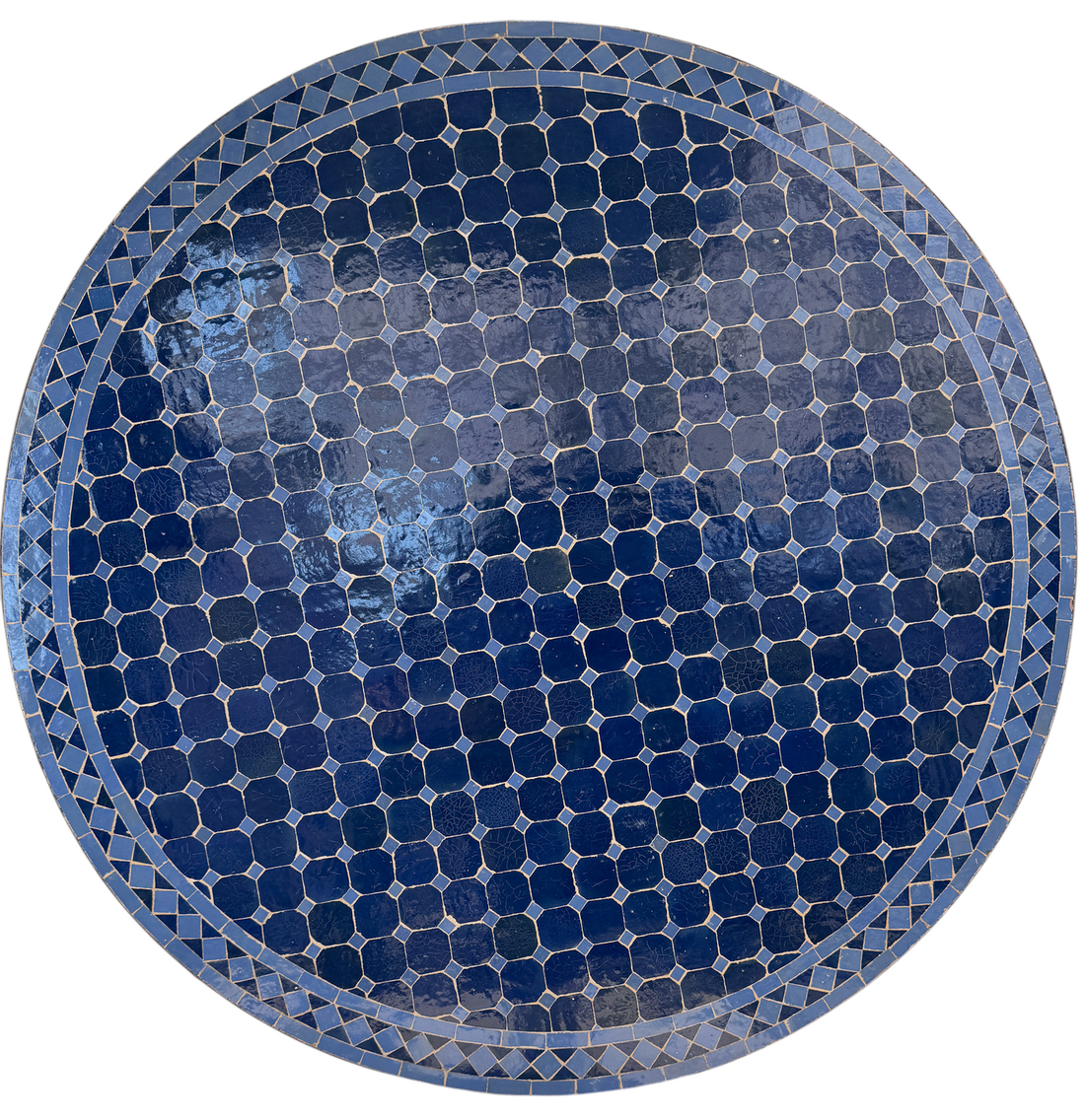48" Navy Zellige Mosaic Table Top