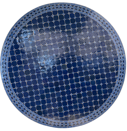 48" Navy Zellige Mosaic Table Top
