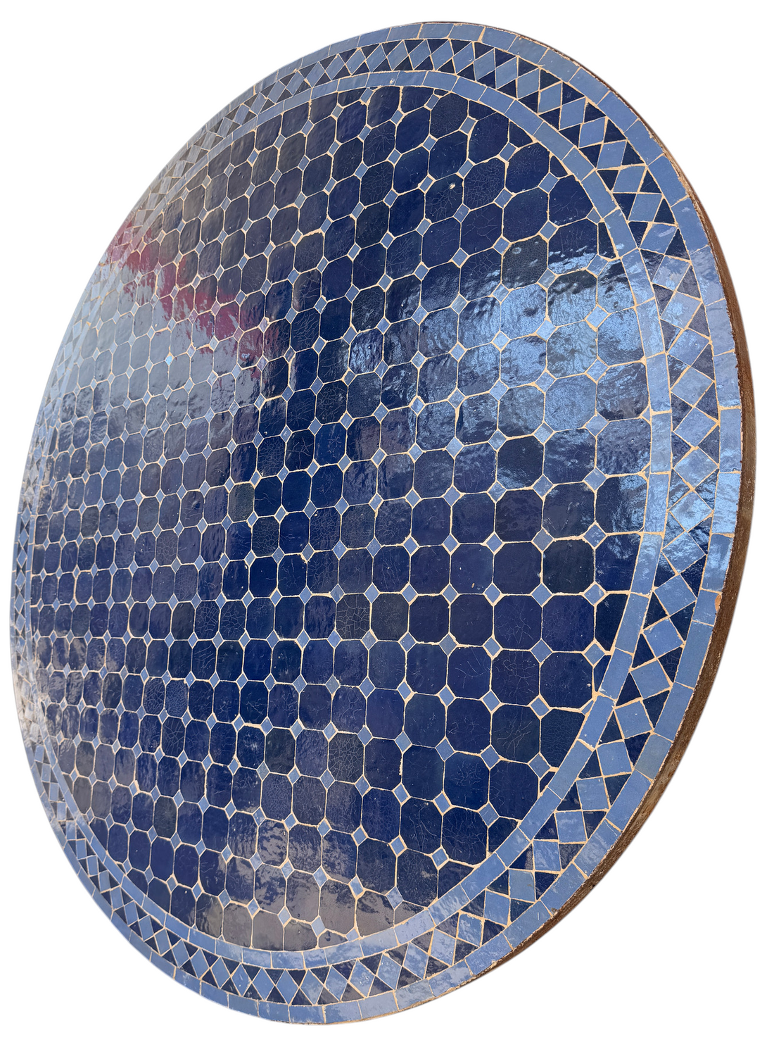 48" Navy Zellige Mosaic Table Top
