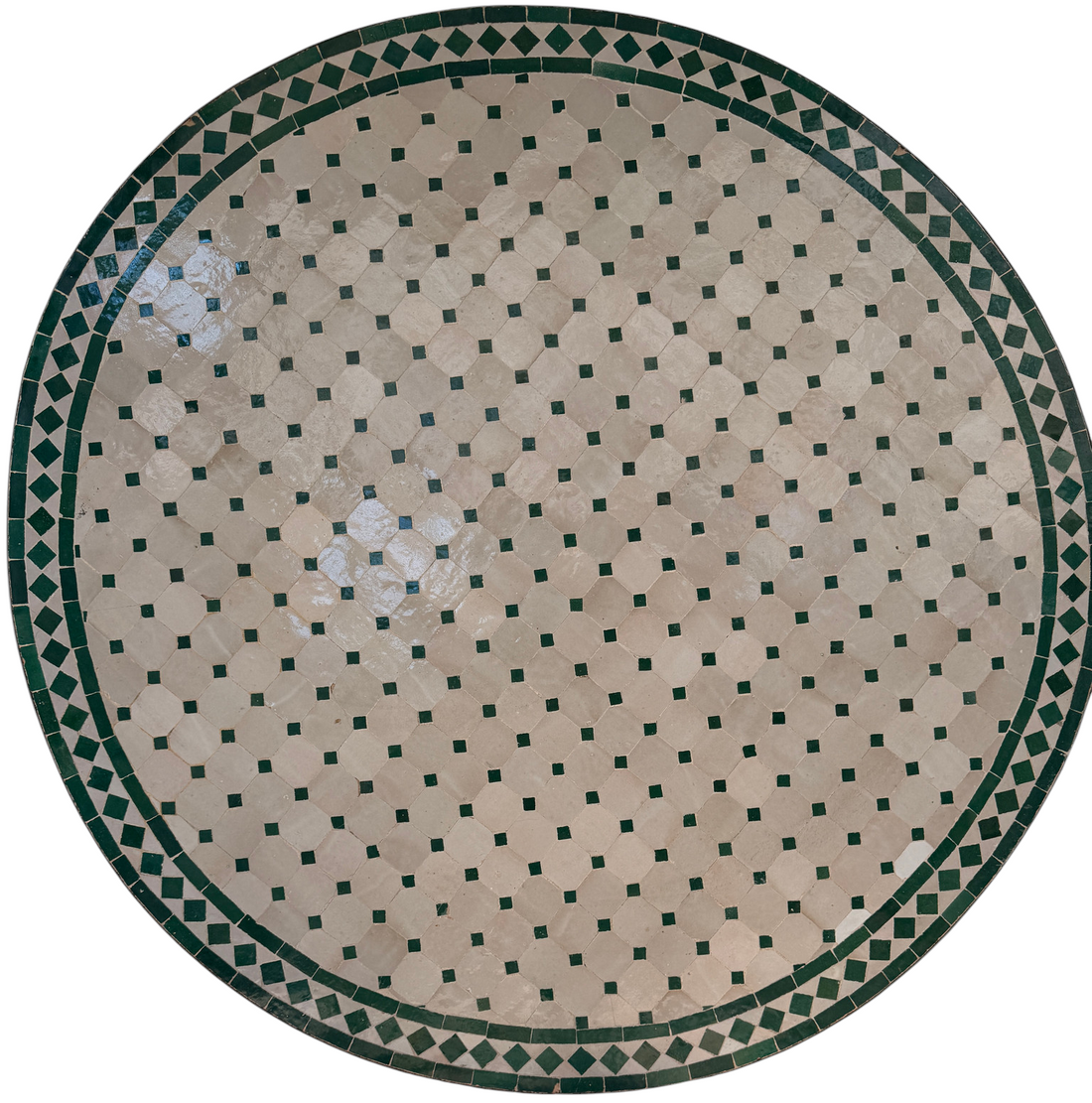 48" Multi Ecru Zellige Mosaic Table Top